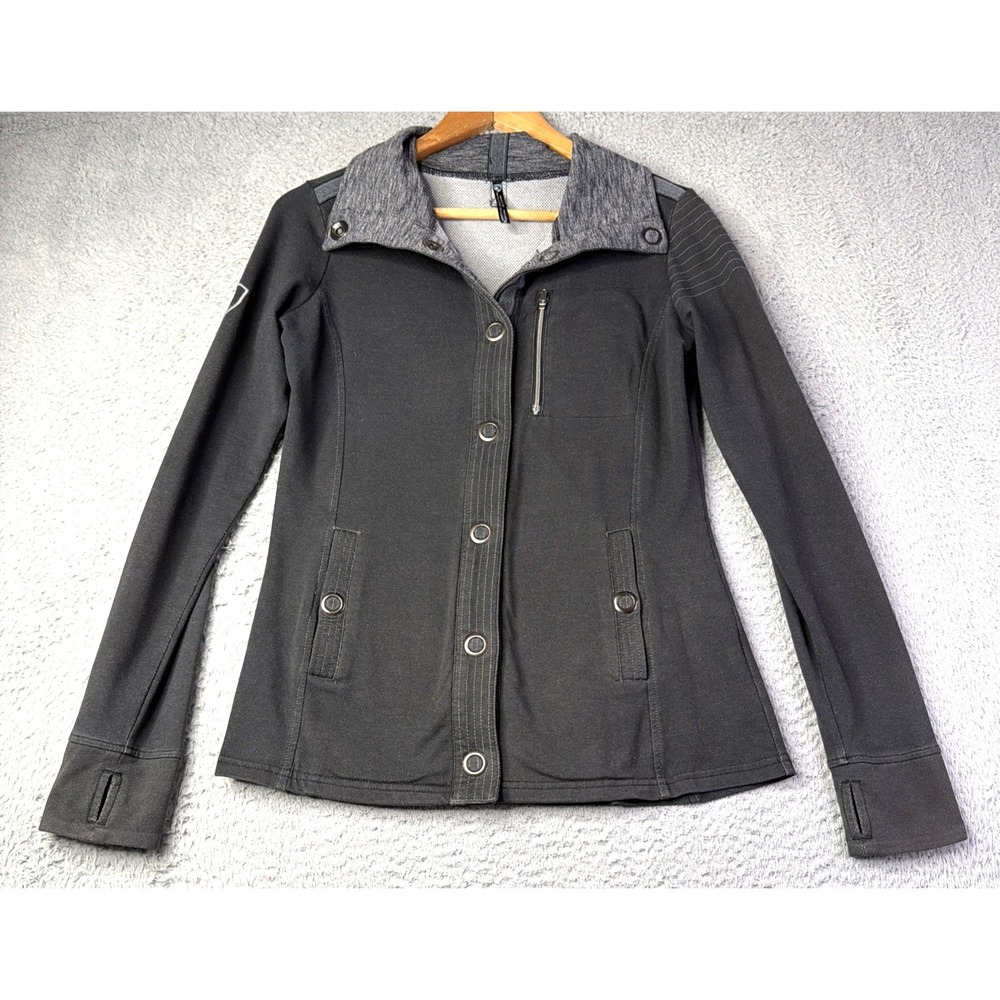 Kuhl Jacket Womens Size Small Fleece Snap Buttons Charcoal Gray Pockets